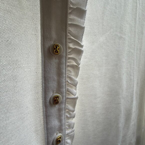 Charter Club Women's Pullover White Top with Ruffle and Buttons Size 1X NWT - Picture 7 of 14